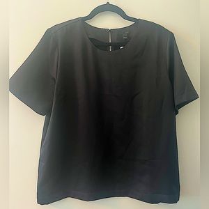 Ann Taylor Short-sleeve Black Silky Top